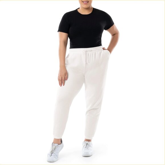 Terra & Sky Womens Sweatshirt Pants Size 0X (14W) Cream Color Side Pock… - Picture 1 of 13